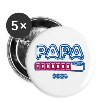 Dad-to-be 2026 Gift Baby Announcement - Buttons large 2.2''/56 mm (5-pack) - white - Front