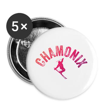 Chamonix Arch Skier Gradient - Buttons large 2.2''/56 mm (5-pack) - white - Front