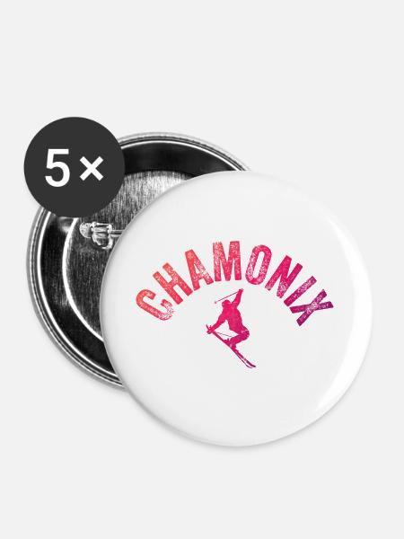 Chamonix Arch Skier Gradient - Buttons groß 56 mm (5er Pack) - Weiß