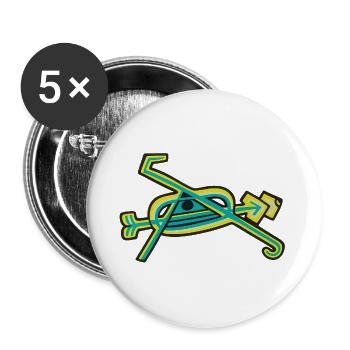 Glyphe "Kaleido-Auge" - Buttons groß 56 mm (5er Pack) - Weiß - Vorne