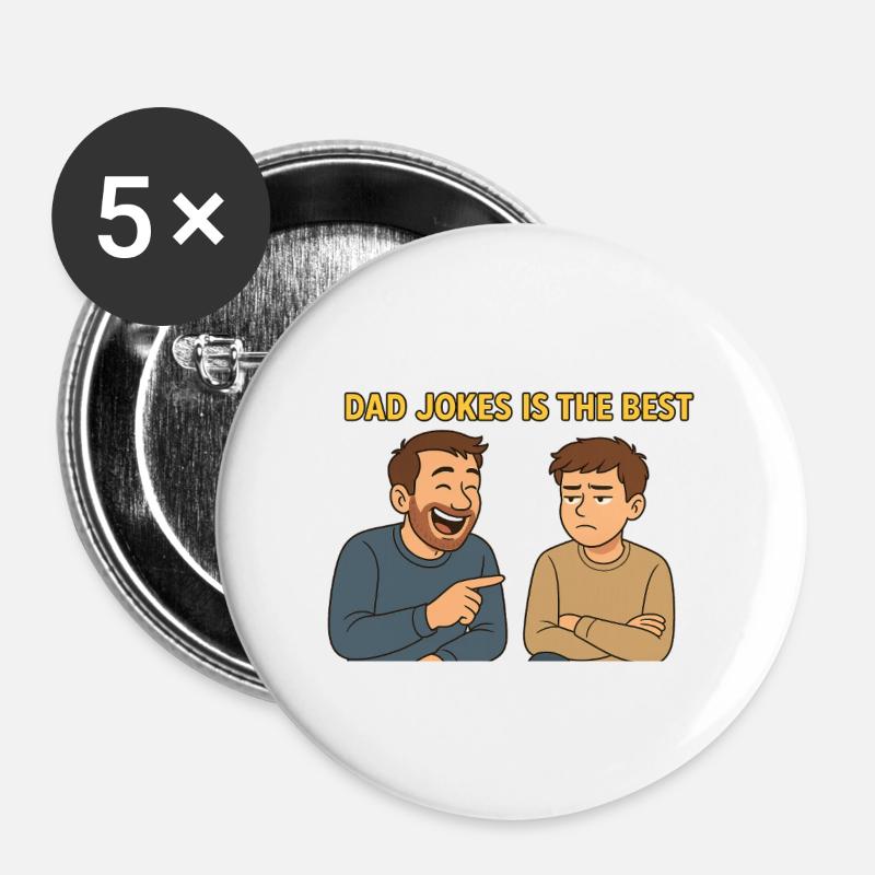 Dad Jokes are the best - Buttons large 2.2''/56 mm (5-pack) - white