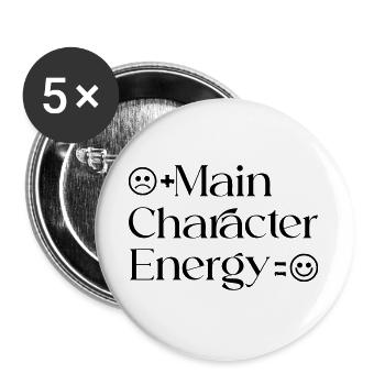 Main_Character_Energy_Positive_smile - Lot de 5 grands badges (56 mm) - blanc - Devant