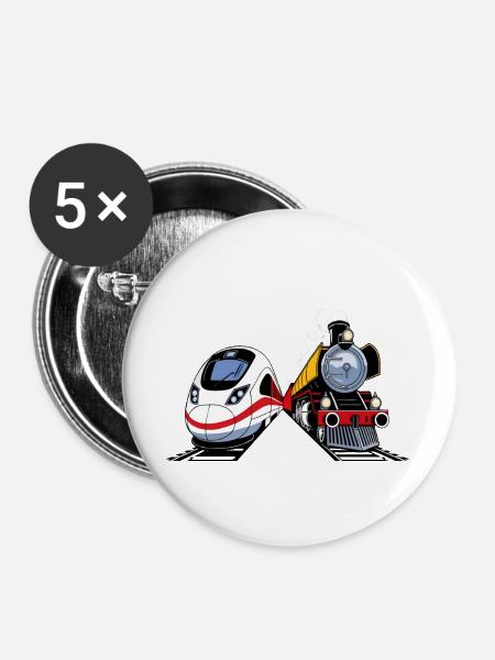 KOPF ZAHNRÄDER - Buttons groß 56 mm (5er Pack) - Weiß