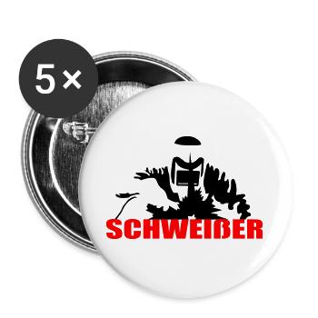 soudeur - Lot de 5 grands badges (56 mm) - blanc - Devant
