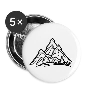 Montagnes - Lot de 5 grands badges (56 mm) - blanc - Devant
