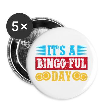 Bingo Game It ́s Bingo-Ful Day Bingo - Buttons large 2.2''/56 mm (5-pack) - white - Front