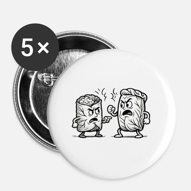 Arguing Dolma vs Golubzi - Buttons large 2.2''/56 mm (5-pack) - white