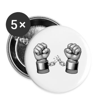 BE FREE [Black & White] - Lot de 5 grands badges (56 mm) - blanc - Devant