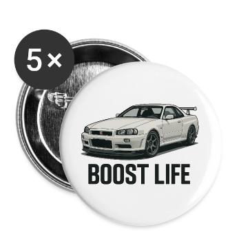 Boost Life Street Racer - Buttons groß 56 mm (5er Pack) - Weiß - Vorne