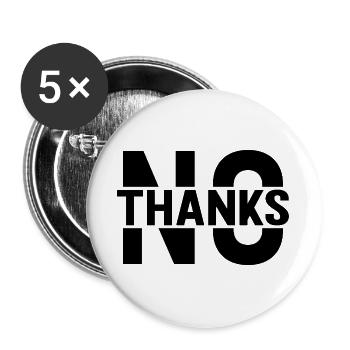 No Thanks - Buttons groß 56 mm (5er Pack) - Weiß - Vorne