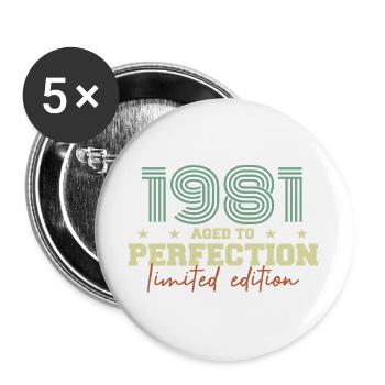 1981 - Buttons groß 56 mm (5er Pack) - Weiß - Vorne