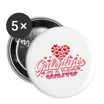 Look assorti de bande des Galentines pour les filles 13 février - Lot de 5 grands badges (56 mm) - blanc - Devant