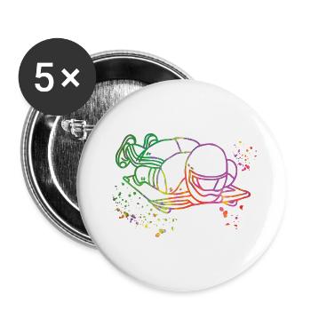Skeleton Bobsleigh Winter Sports Sled - Buttons groß 56 mm (5er Pack) - Weiß - Vorne
