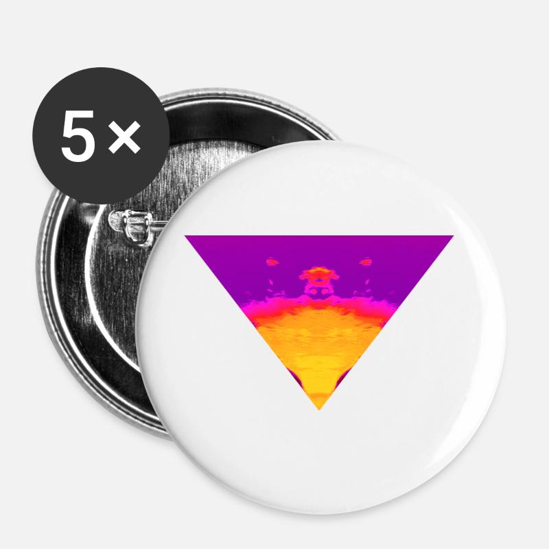 Neon Vortex, Cyber Sunset - Buttons groß 56 mm (5er Pack) - Weiß