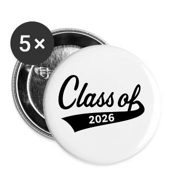 Class Of 2026 (Graduating Class B) - Buttons large 2.2''/56 mm (5-pack) - white - Front