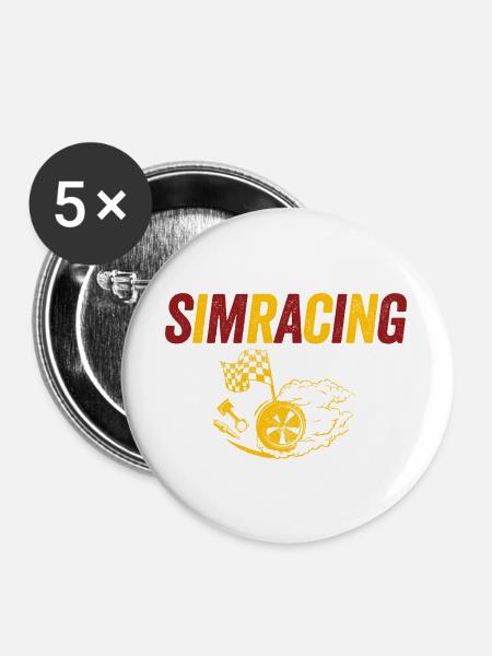 SimRacing Heatwave Emblem - Buttons groß 56 mm (5er Pack) - Weiß