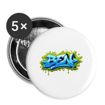 Graffiti BEN Name Gift Ideal Printable on t- - Buttons large 2.2''/56 mm (5-pack) - white - Front