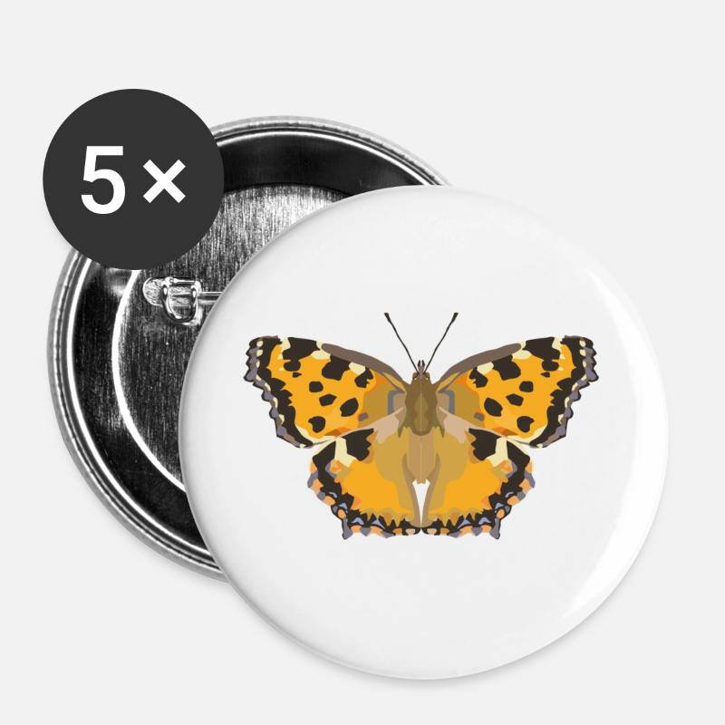 Butterflies: The Great Fox - Buttons large 2.2''/56 mm (5-pack) - white