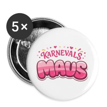 Carnival Mouse Cologne – Cologne Carnival - Lot de 5 grands badges (56 mm) - blanc - Devant