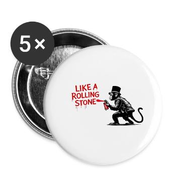 Wie ein Rolling Stone Monkey - Buttons groß 56 mm (5er Pack) - Weiß - Vorne