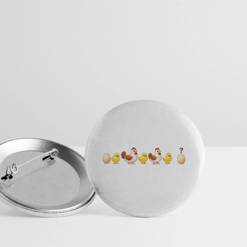 Evolution egg chick hen darwin Buttons large 2.2''/56 mm (5-pack)