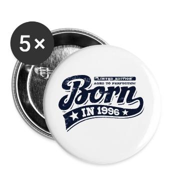 Born in 1996 - Birthday - Limited Edition - Buttons large 2.2''/56 mm (5-pack) - white - Front