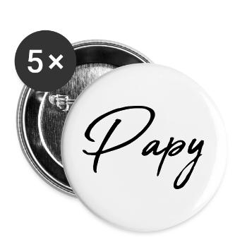 OPA. PAPA. VATERTAG. FROHER VATERTAG - Buttons groß 56 mm (5er Pack) - Weiß - Vorne