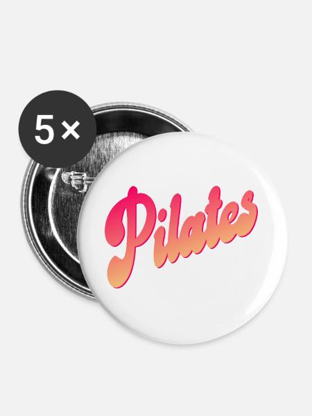 Pilates Sport - Buttons groß 56 mm (5er Pack) - Weiß