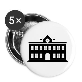 School building - Buttons large 2.2''/56 mm (5-pack) - white - Front