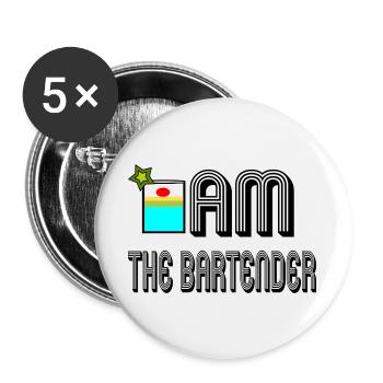 I am the bartender - Buttons groß 56 mm (5er Pack) - Weiß - Vorne