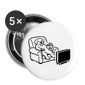 Dog Dog Chill Mode Chips Food TV TV - Buttons large 2.2''/56 mm (5-pack) - white - Front