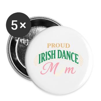 Irish Dance Step-dancing Celtic Fan - Buttons large 2.2''/56 mm (5-pack) - white - Front