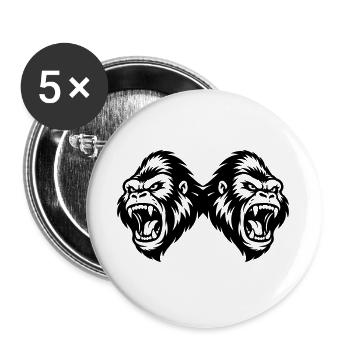 Gorilla Team - Buttons large 2.2''/56 mm (5-pack) - white - Front