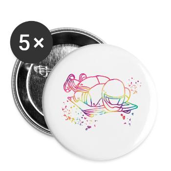 Skeleton Bobsleigh Winter Sports Sled - Buttons large 2.2''/56 mm (5-pack) - white - Front