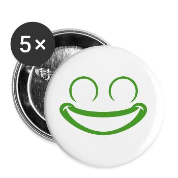 Frosch | Big Face Kostüm Karneval Verkleidung - Buttons groß 56 mm (5er Pack) - Weiß - Vorne
