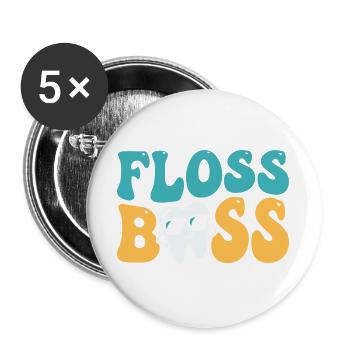 Floss Dental Assistant Dentist - Buttons large 2.2''/56 mm (5-pack) - white - Front