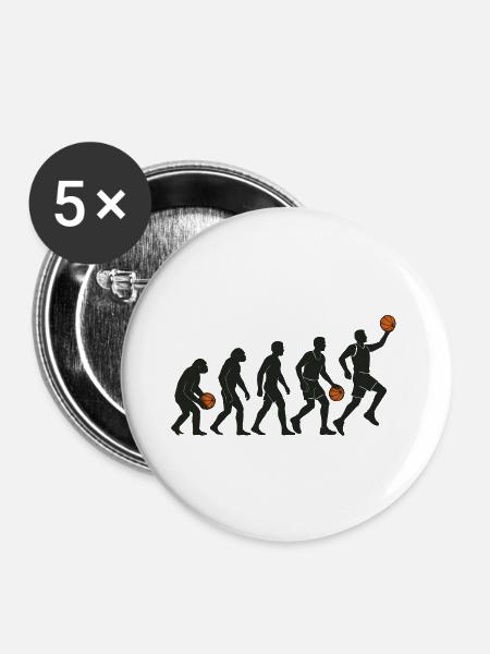 Entwicklung des Basketballspielers - Buttons groß 56 mm (5er Pack) - Weiß