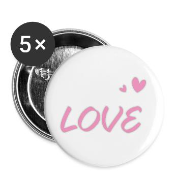 Pastellliebe und gezeichnete Herzen - Buttons groß 56 mm (5er Pack) - Weiß - Vorne