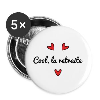 COOLER RUHESTAND - Buttons groß 56 mm (5er Pack) - Weiß - Vorne
