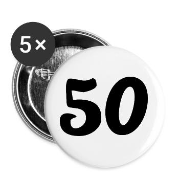 50. 50 YEARS. 50th ANNIVERSARY. 50 YEARS ANNIVERSARY. - Buttons large 2.2''/56 mm (5-pack) - white - Front