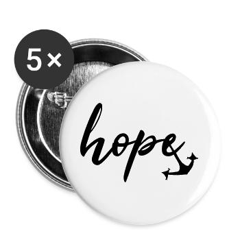 hope Anker by heavenlygoods DESIGN - Buttons groß 56 mm (5er Pack) - Weiß - Vorne