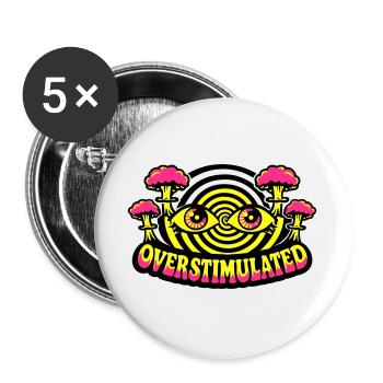 Overstimulated Psychedelic Eyes - Buttons large 2.2''/56 mm (5-pack) - white - Front