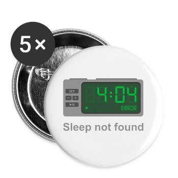 Erreur 404 - Sommeil non trouvé - Lot de 5 grands badges (56 mm) - blanc - Devant