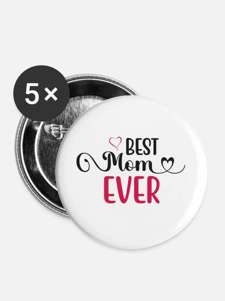 Die beste Mutter aller Zeiten - Buttons groß 56 mm (5er Pack) - Weiß