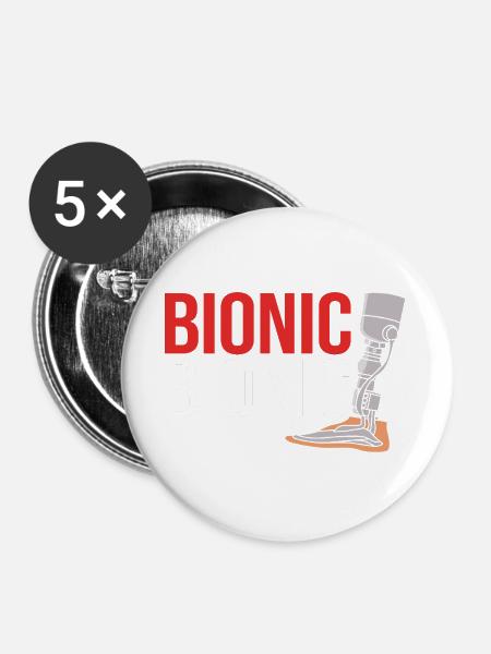 Knie OP Knie Operation - Buttons groß 56 mm (5er Pack) - Weiß