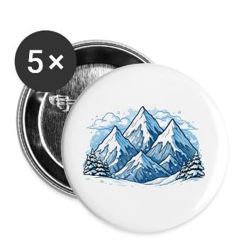 Monts de Berge - Lot de 5 grands badges (56 mm) - blanc - Devant