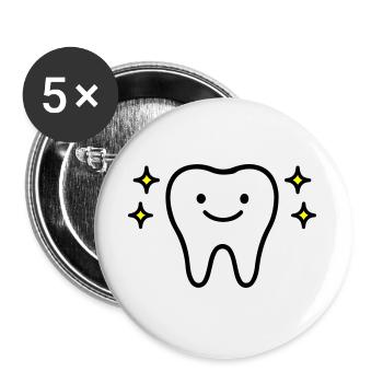 Dent mignonne - Lot de 5 grands badges (56 mm) - blanc - Devant