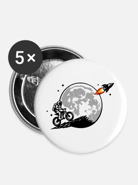 Lunar Bike Escape - Buttons groß 56 mm (5er Pack) - Weiß