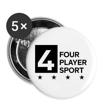 4 Four Player Sport Team Outfit Padel Tennis - Buttons large 2.2''/56 mm (5-pack) - white - Front