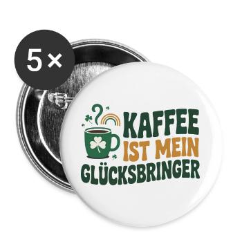 Coffee is my lucky charm - Buttons large 2.2''/56 mm (5-pack) - white - Front